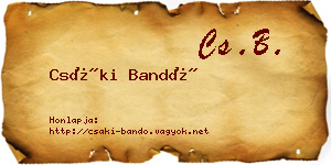 Csáki Bandó névjegykártya